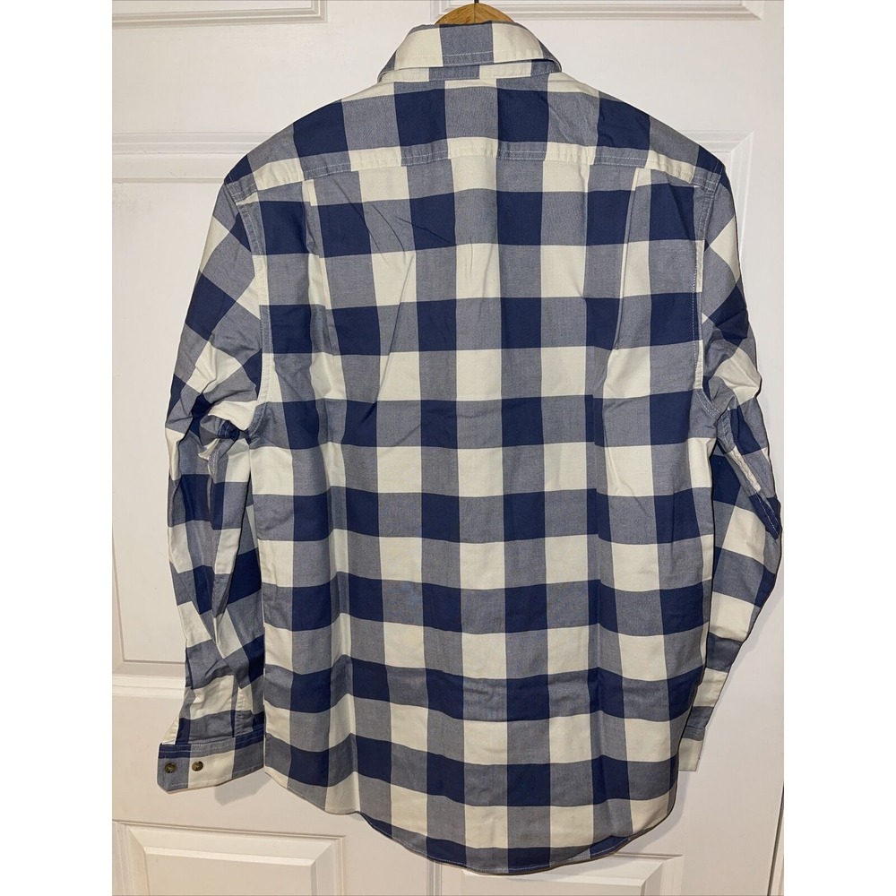 LL Bean Men's Traditional Fit Shirt Long Sleeve Blue White Plaid Button Down - Picture 11 of 12